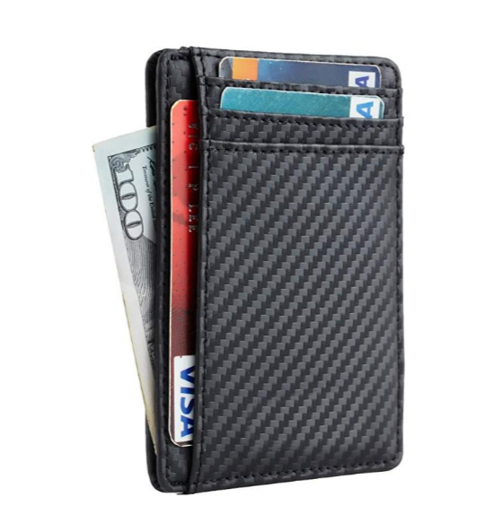 7. Leather Minimalist Wallet  RFID Blocking