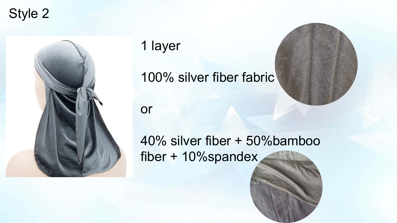 RFID signal blocking Durag Silver Fabric