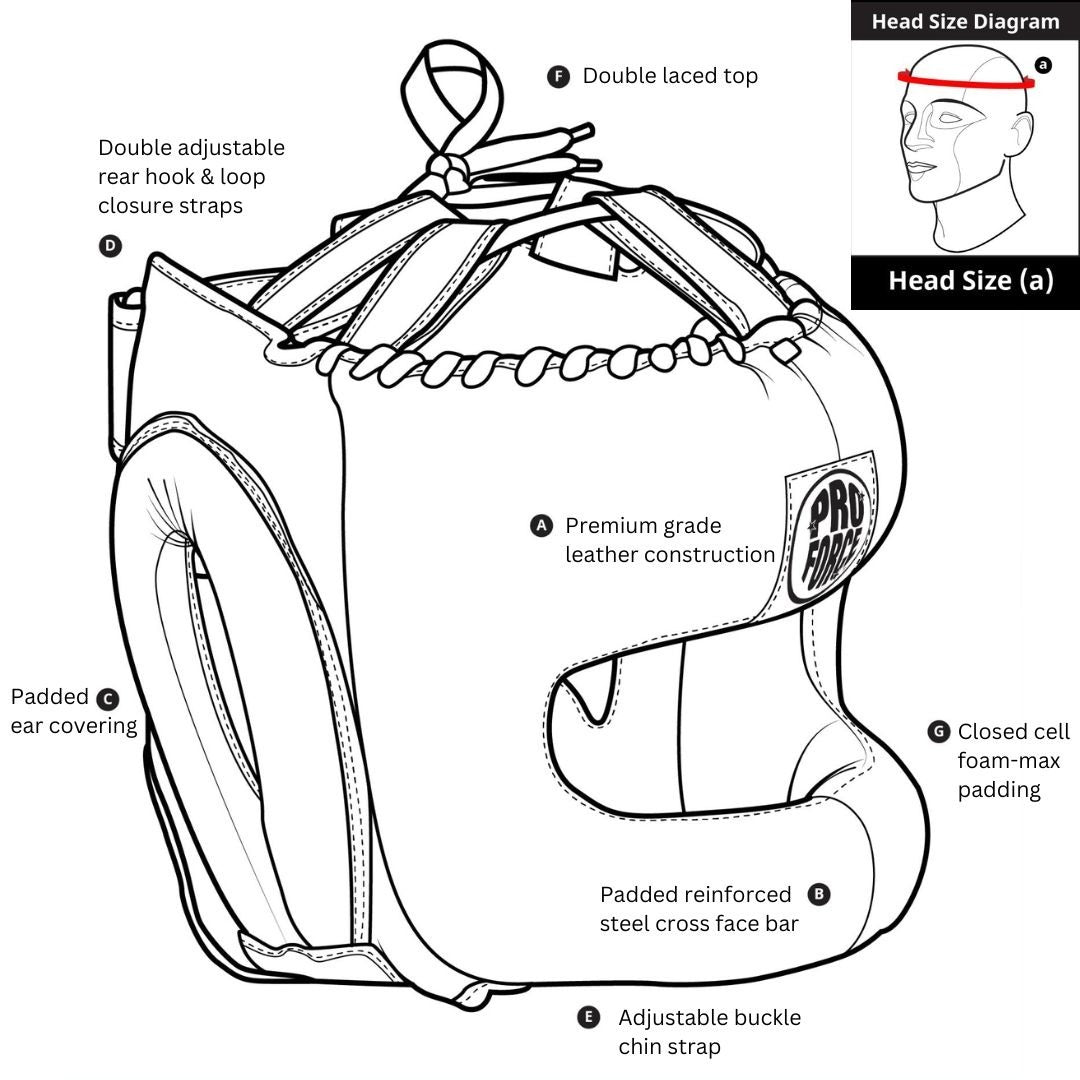 ProForce Steelmax Leather Headgear - Boxing & Martial Arts Helmet